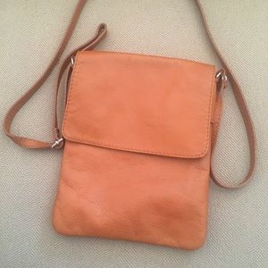 Italian leather crossbody bag.